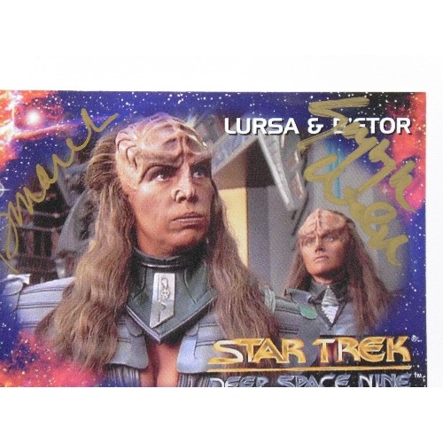 296 - A Signed Star Trek Deep Space Nine 1993 Series, SkyBox trading card , No 23, Lursa & B'Etor,the sist... 