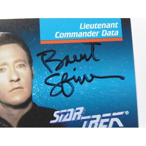 295 - A Signed Star Trek The Next Generation Impel trading card , No 006. Lieutenant Commander Data. Autog... 