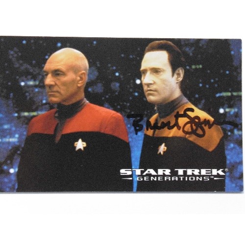 294 - A Signed Star Trek Generations SkyBox widevision trading card , No 34 The Price of Emotions with Pic... 