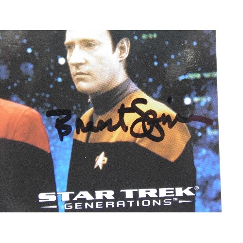 294 - A Signed Star Trek Generations SkyBox widevision trading card , No 34 The Price of Emotions with Pic... 