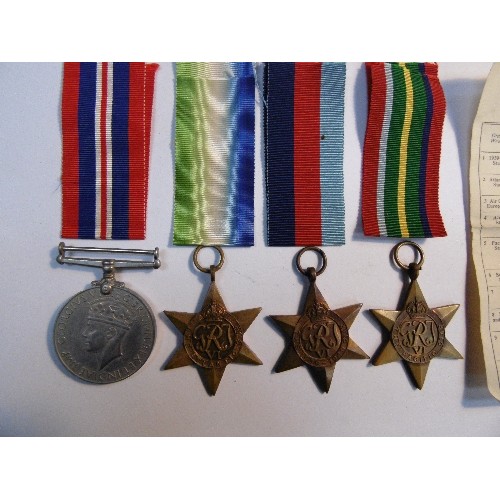 292 - A good set of WW2 medals with corresponding ribbons. Includes th 1939-45 War Medal, the 1939- 45 Sta... 