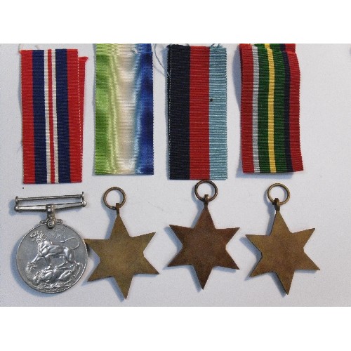 292 - A good set of WW2 medals with corresponding ribbons. Includes th 1939-45 War Medal, the 1939- 45 Sta... 