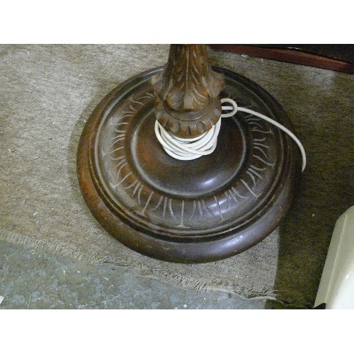 405 - WOODEN CARVED STANDARD LAMP BASE
