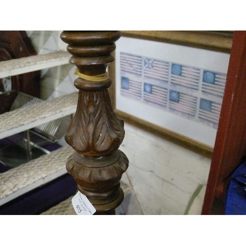 405 - WOODEN CARVED STANDARD LAMP BASE