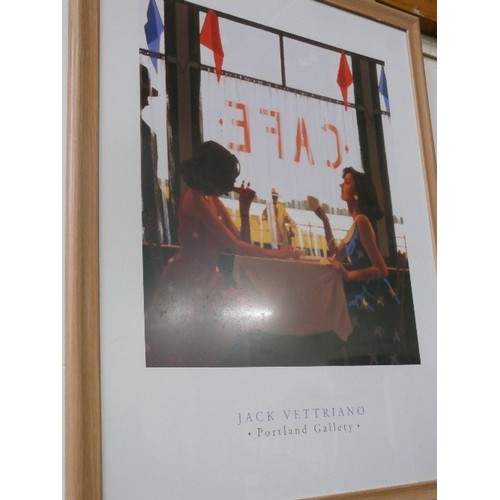 47 - LARGE 'CAFE' PRINT BY JACK VETTRIANO, FRAMED AND GLAZED