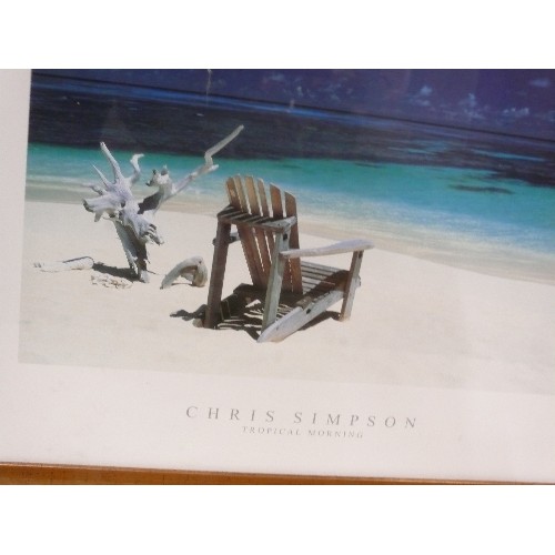 49 - TROPICAL MORNING BY CHRIS SIMPSON PRINT, FRAMED AND GLAZED