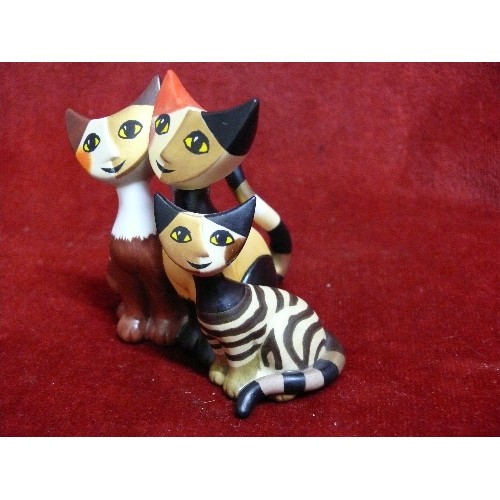 4 - A ROSINA WACHTMEISTER 3 CAT FIGURE BY GOEBEL BELLA & AMICIO FULLY SIGNED