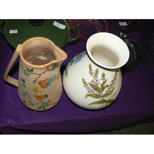 187 - POOLE COUNTRY LANE VASE PLUS CALEDON JUG