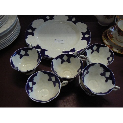 213 - PART BLUE AND WHITE DINNER SERVICE