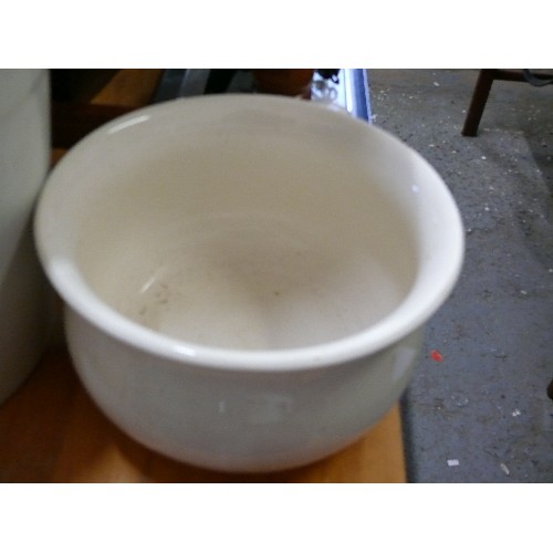 279 - ROYAL DOULTON CHAMBER POT AND CERAMIC  BUCKET WOULD MAKE NICE PLANTER