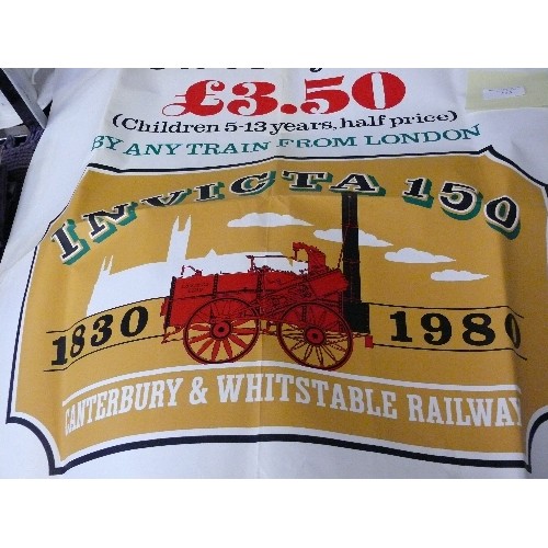 283 - POSTER ADVERTISING THE 150TH ANNIVERSARY OF THE OPENING OF THE CANTERBURY & WHITSTABLE RAILWAY 1830-... 