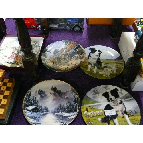 448 - A PAIR OF  ROYAL GRAFTON BONE CHINA PICTURE PLATES, SHEEP DOG TRIALS WITH 3 OTHER PLATES, ONE BOXED