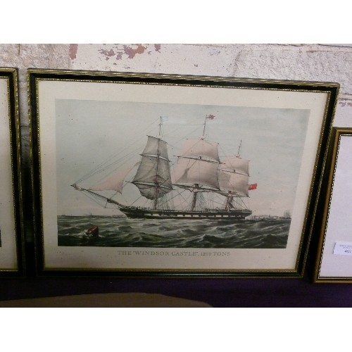 478 - VINTAGE PAIR OF SHIP PRINTS, ANGLESEY AND WINDSOR CASTLE, CLIPPER OF OCEANS FRAMED AND GLAZED