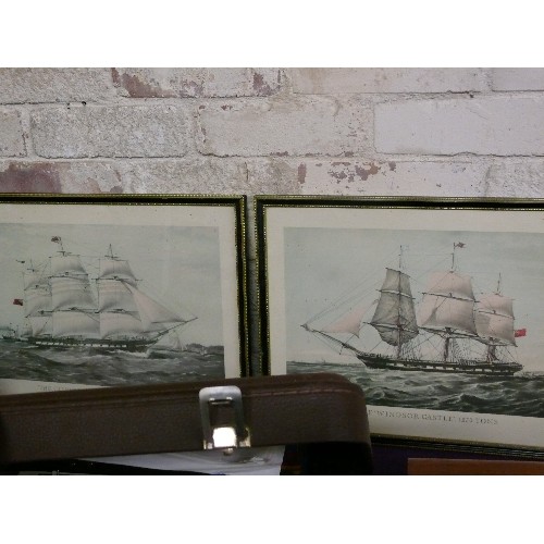 478 - VINTAGE PAIR OF SHIP PRINTS, ANGLESEY AND WINDSOR CASTLE, CLIPPER OF OCEANS FRAMED AND GLAZED