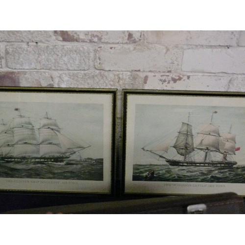 478 - VINTAGE PAIR OF SHIP PRINTS, ANGLESEY AND WINDSOR CASTLE, CLIPPER OF OCEANS FRAMED AND GLAZED