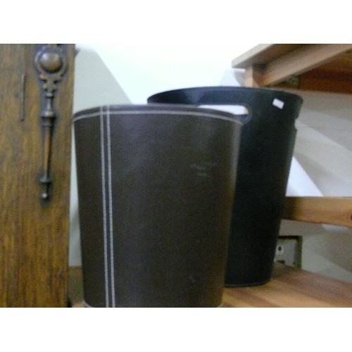 492 - 2 X FAUX LEATHER WASTE PAPER BINS