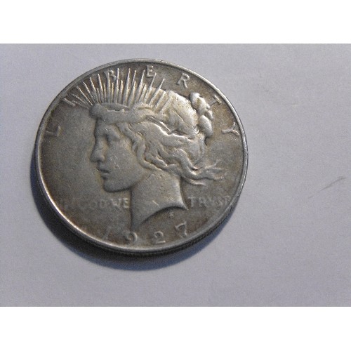 286 - 1927 Silver Liberty Peace Dollar, USA, 26.7 grams