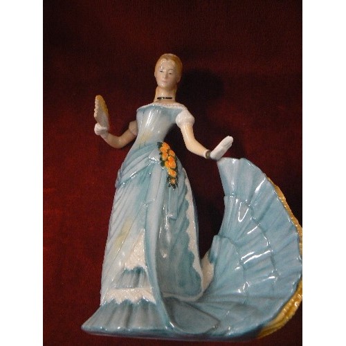 69 - FRANKLIN PORCELAIN CHARLOTTE 'THE QUADRILLE' FIGURINE, FRANKLIN PORCELAIN ARABELLA 'THE WALTZ' FIGUR... 