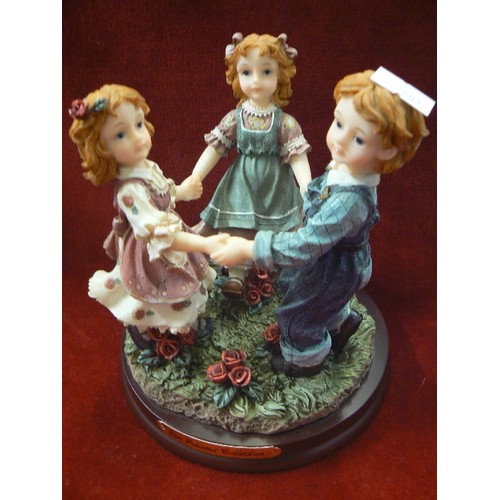 70 - FIGURE OF CHILDREN PLAYING RING-A-ROSES PLUS A FURTHER TWO LADY FIGURINES.