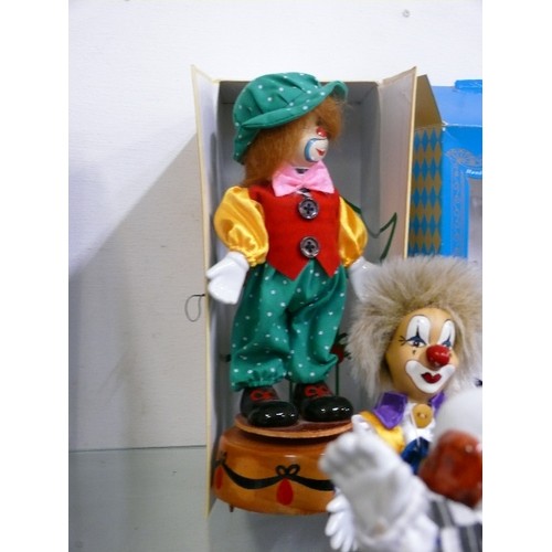 145 - COLLECTION OF PORCELAIN CLOWNS, SOME WITH BOXES.