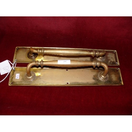 207 - PAIR OF BRASS DOOR HANDLES 15