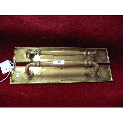 207 - PAIR OF BRASS DOOR HANDLES 15