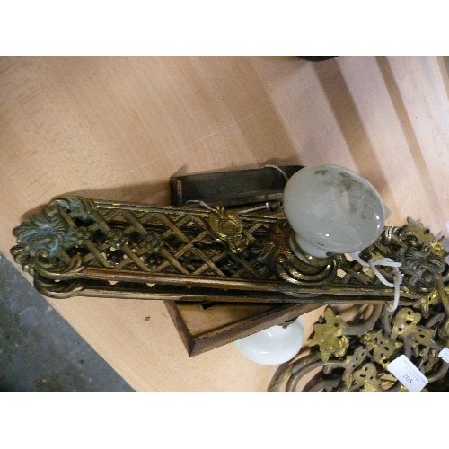 206 - PAIR OF ORNATE DOOR HANDLE PLATES WITH LOCK AND TWO KEYS.