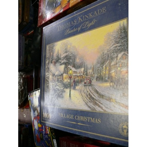 215 - SELECTION OF EIGHTEEN CHRISTMAS THEMED JIGSAW PUZZLES INCLUDING GIBSONS, WADDINGTONS AND RAVENSBURGE... 