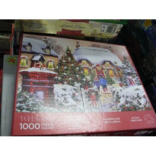 213 - SELECTION OF TWENTY CHRISTMAS THEMED JIGSAW PUZZLES INCLUDING RAVENSBURGER, WADDINGTONS AND WH SMITH... 