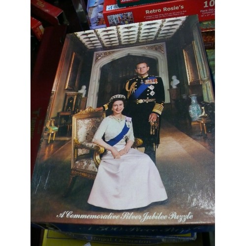 221 - SELECTION OF FOURTEEN ROYAL THEMED JIGSAW PUZZLES INCLUDING GIBSONS, FALCON AND WADDINGTONS.