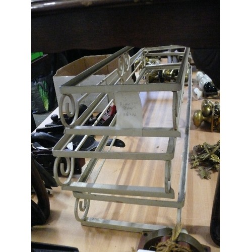 197 - THREE DECORATIVE METAL PLANTER FRAMES 8.5