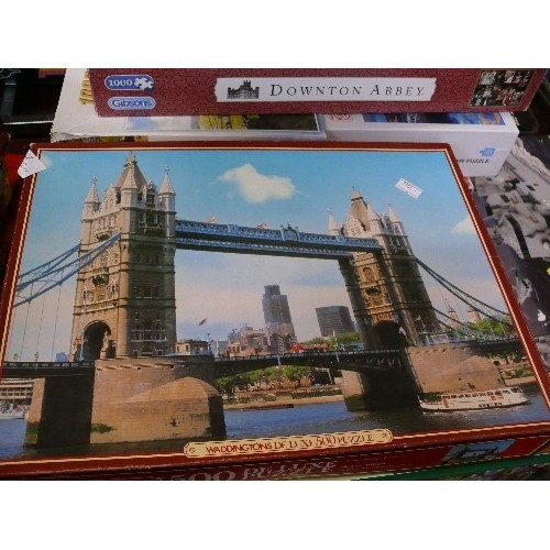 223 - SELECTION OF FOURTEEN JIGSAW PUZZLES INCLUDING WADDINGTONS, GIBSONS AND DOWNTON ABBEY.