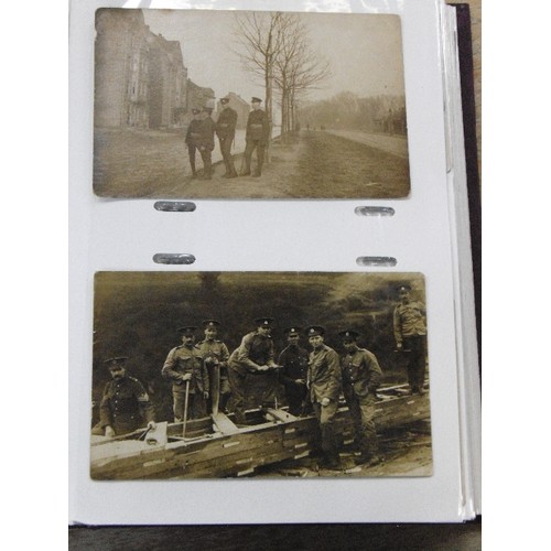 321 - WW1 - An impressive collection of WW1 real photographic & other postcards (over 100). The album is d... 