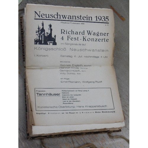 320 - An interesting pre war German scrap album 1934 - 1935 with numerous (approx 35) theatre programmes &... 