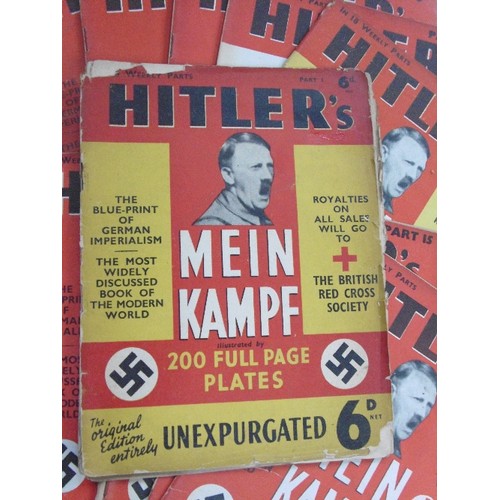 316 - Full set of 18 weekly magazines of Hitler's Mein Kampf. Published 1939 by Hutchinson & Co London, wi... 