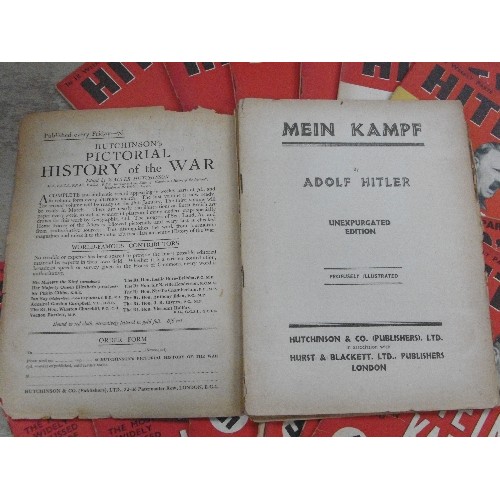 316 - Full set of 18 weekly magazines of Hitler's Mein Kampf. Published 1939 by Hutchinson & Co London, wi... 