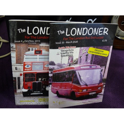 115 - THREE FOLDERS OF LONDON BUS MAGAZINES 'THE LONDONER' 2015-2019.