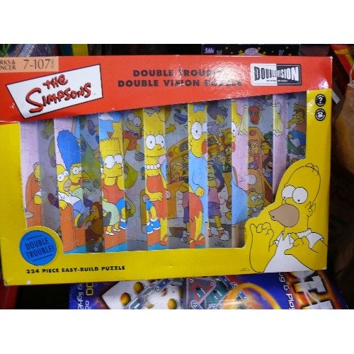 218 - THE SIMPSONS DOUBLE TROUBLE DOUBLE VISION PUZZLE, HOT WIRES ELECTRONICS SET, NATIONAL GEOGRAPHIC GAM... 