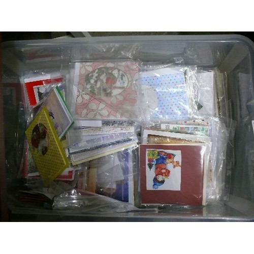 258 - LARGE CRATE OF MIXED CARDS, READY FOR THE 'PERSONAL' CARD MAKING TOUCH.