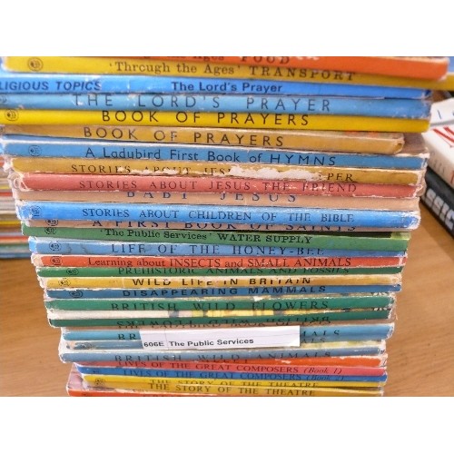 380 - LADYBIRD - STACK OF OVER 40 LADYBIRD BOOKS INCLULDING - THE STORY OF OIL, THE STORY OF THE BICYCLE, ... 