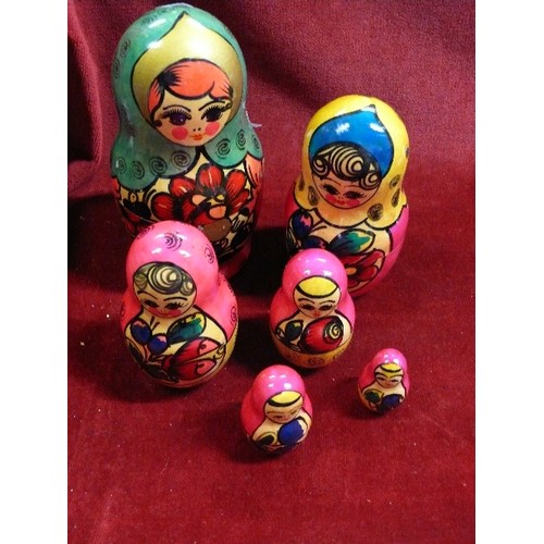 3B - SET OF HAND PAINTED RUSSIAN DOLLS.