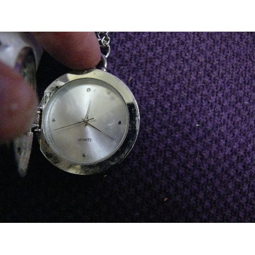 14 - A PENDANT WATCH ON CHAIN.