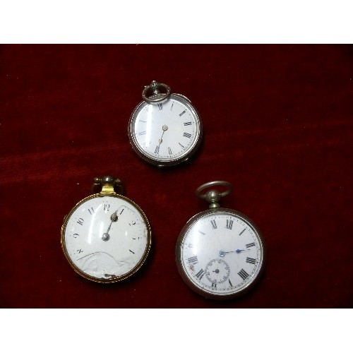 27 - A collection of antique pocket watches, including an 800 silver finely engraved ladies watch, a full... 