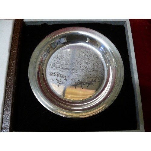 41 - A Sterling silver limited edition collectors plate etched with 