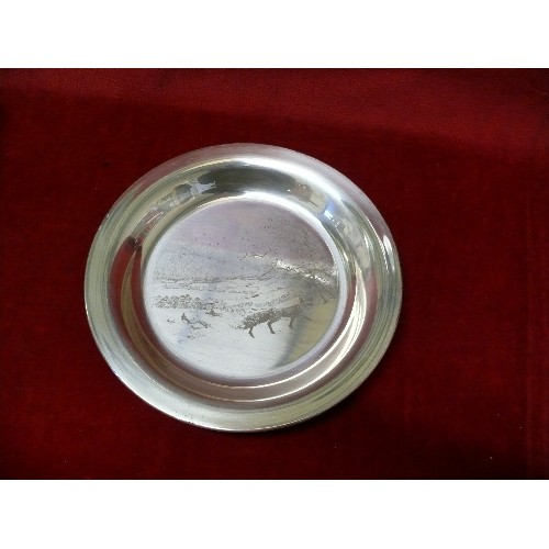 41 - A Sterling silver limited edition collectors plate etched with 