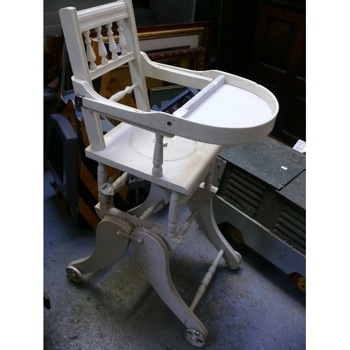 314 - Edwardian Metamorphic High Chair in Cream colour