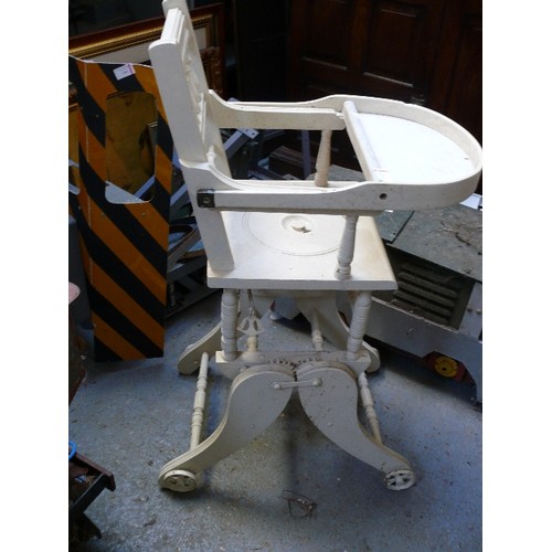 314 - Edwardian Metamorphic High Chair in Cream colour