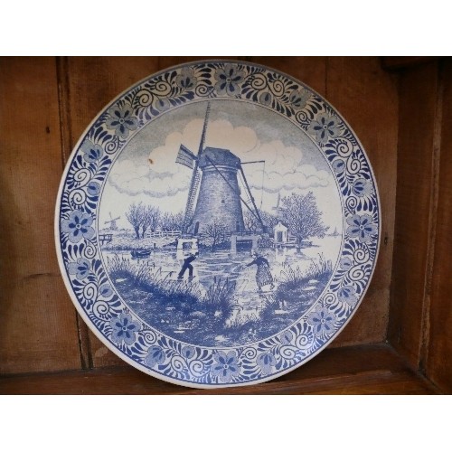 120 - Mixed china including Edwardian Staffordshire meat dish by Furnivals decorated with quails , a Delft... 