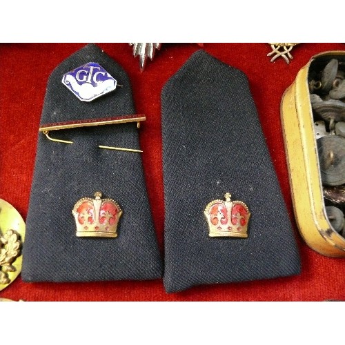 207H - Collection of Military & Services badges and buttons including ; WW1 Bavarian Pickelhaube helmet pla... 