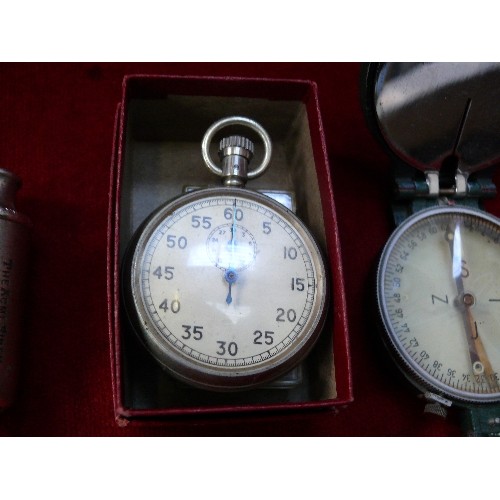 292F - Post War Military Compass M49, probably Yugoslavian Army, a WW2 Acme Siren whistle and a Dennison st... 